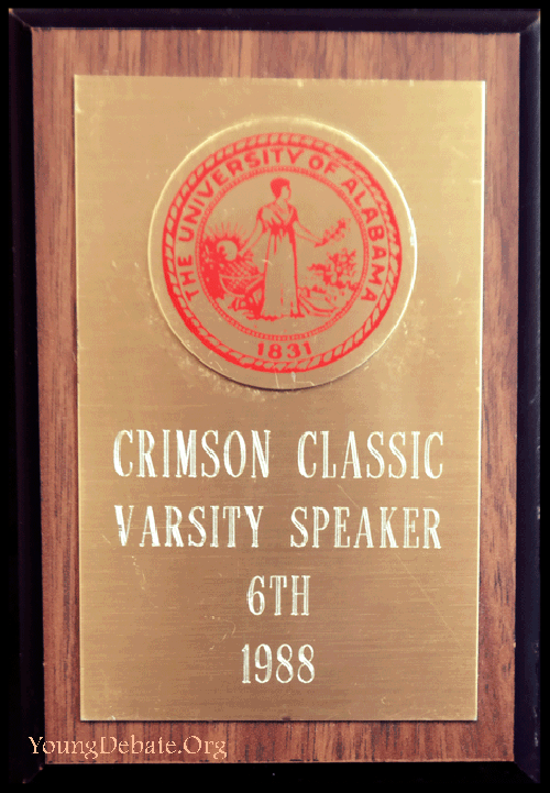1988 Sixth Speaker University of Alabama Tournament