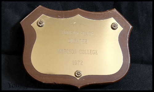 1972 Fourth Place Debater Madison College Tournament