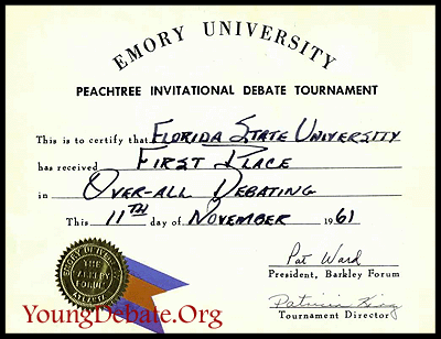 1961 First Place Emory Tournament