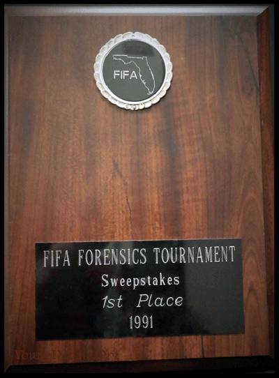 1991 First Place Sweepstakes FIFA State Championship