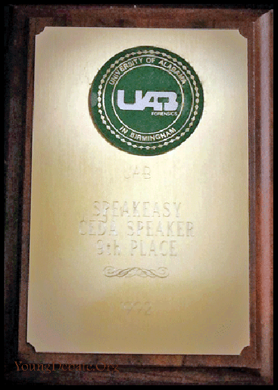 1992 Ninth Place Speaker UAB Tournament