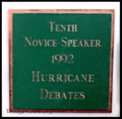 1992 Tenth Place Novice Speaker University of Miami Tournament