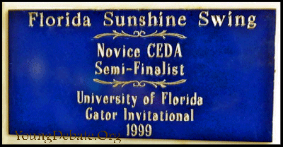 1999 Semifinalist Novice Team University of Florida Tournament