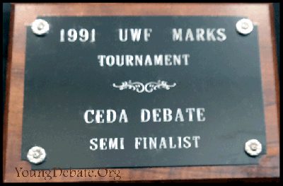 1991 Semifinalist University of West Florida Tournament