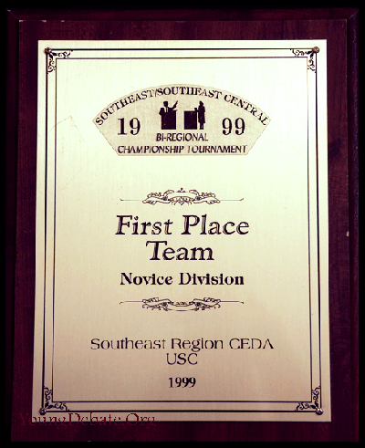 1999 First Place Novice Team Regional Championship