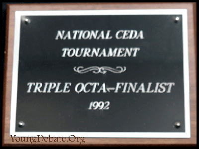1992 Triple Octofinalist CEDA National Tournament
