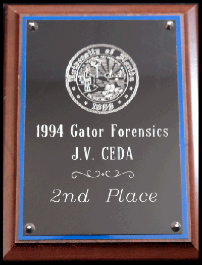 1994 Second Place JV University of Florida Tournament