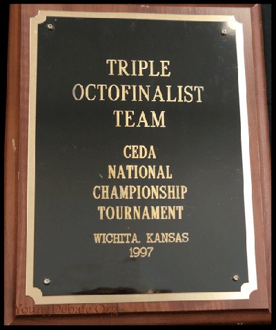 1997 Triple Octofinalist CEDA National Tournament