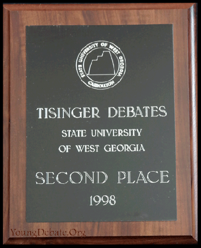 1998 Second Place West Georgia Tournament