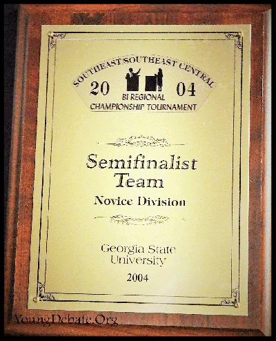2004 Semifinalist Novice Team Regional Championship