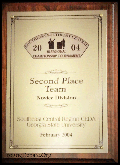 2004 Second Place Novice Team Regional Championship