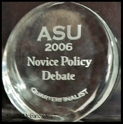 2006 Quarterfinalist Novice Team ASU Tournament