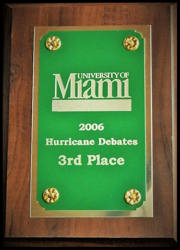 2006 Third Place Team University of Miami Tournament