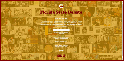 Florida State Debate launches its first website in November of 2017. Image courtesy of floridastatedebate.com