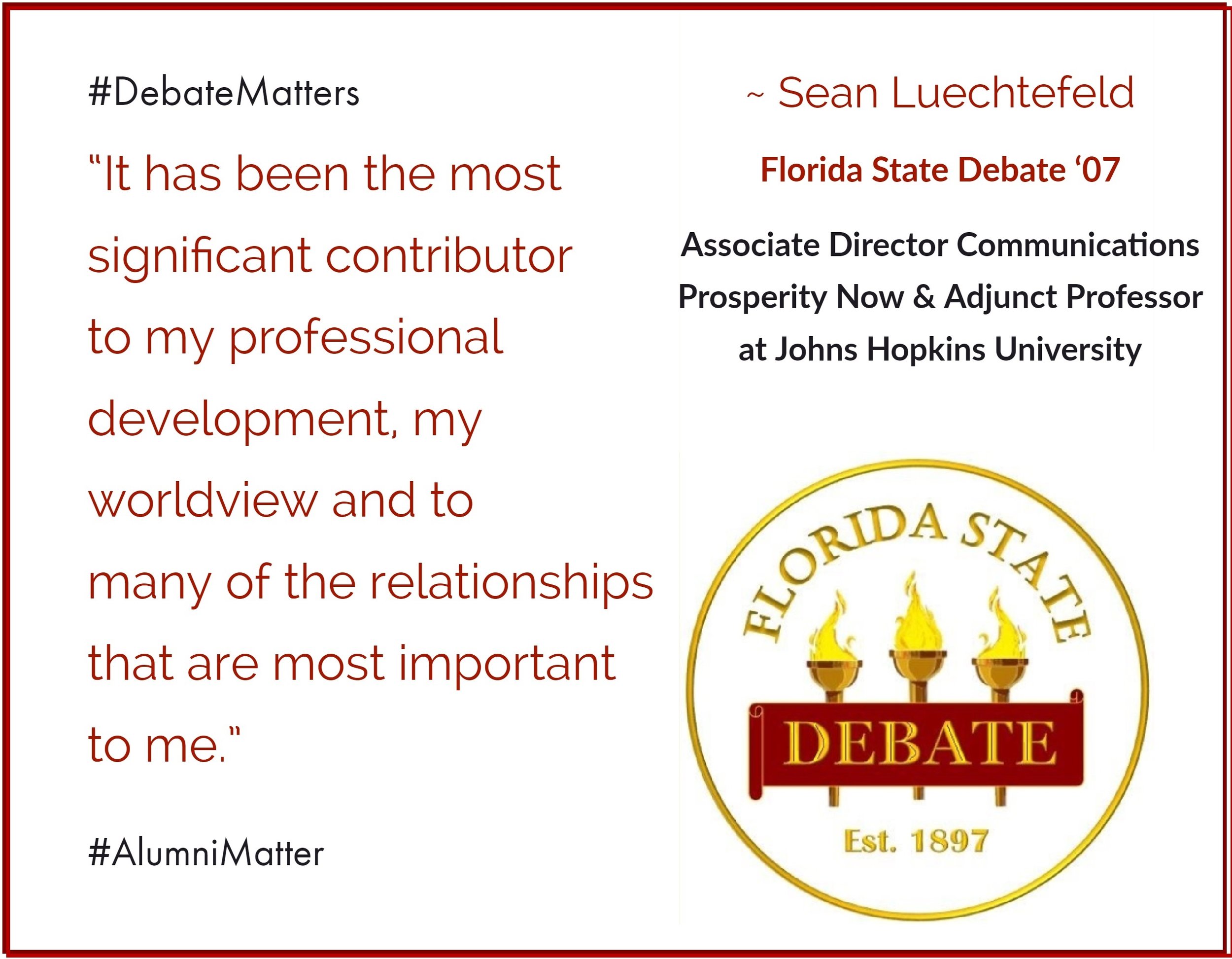 #DebateMatters Sean Luechtefeld '07