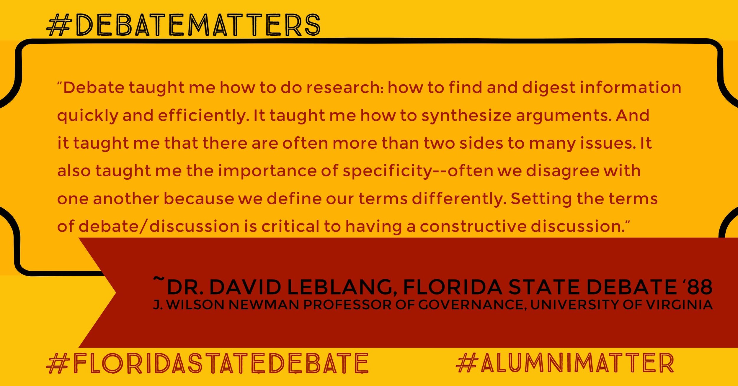 #DebateMatters David Leblang '88