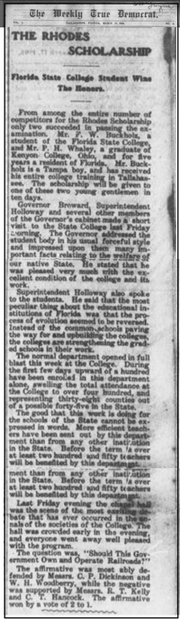 "The Rhodes Scholarship"