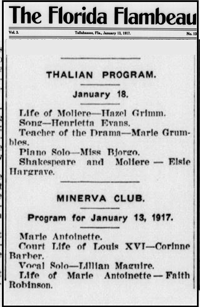 "Thalian Program" & "Minerva Club"