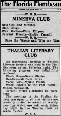 "Minerva Club" & "Thalian Literary Club"