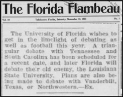  Florida Flambeau, November 10, 1923, p. 5.  Image: Florida State University Libraries 