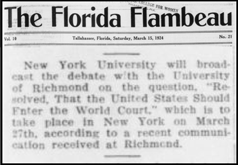  Florida Flambeau, March 15, 1924, p. 5.  Image: Florida State University Libraries 