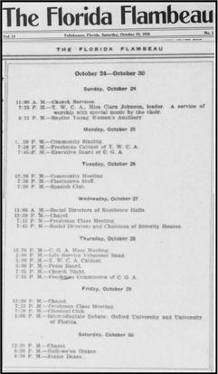  Florida Flambeau, October 23, 1926, p. 6.  Image: Florida State University Libraries 