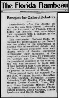 "Banquet for Oxford Debaters"