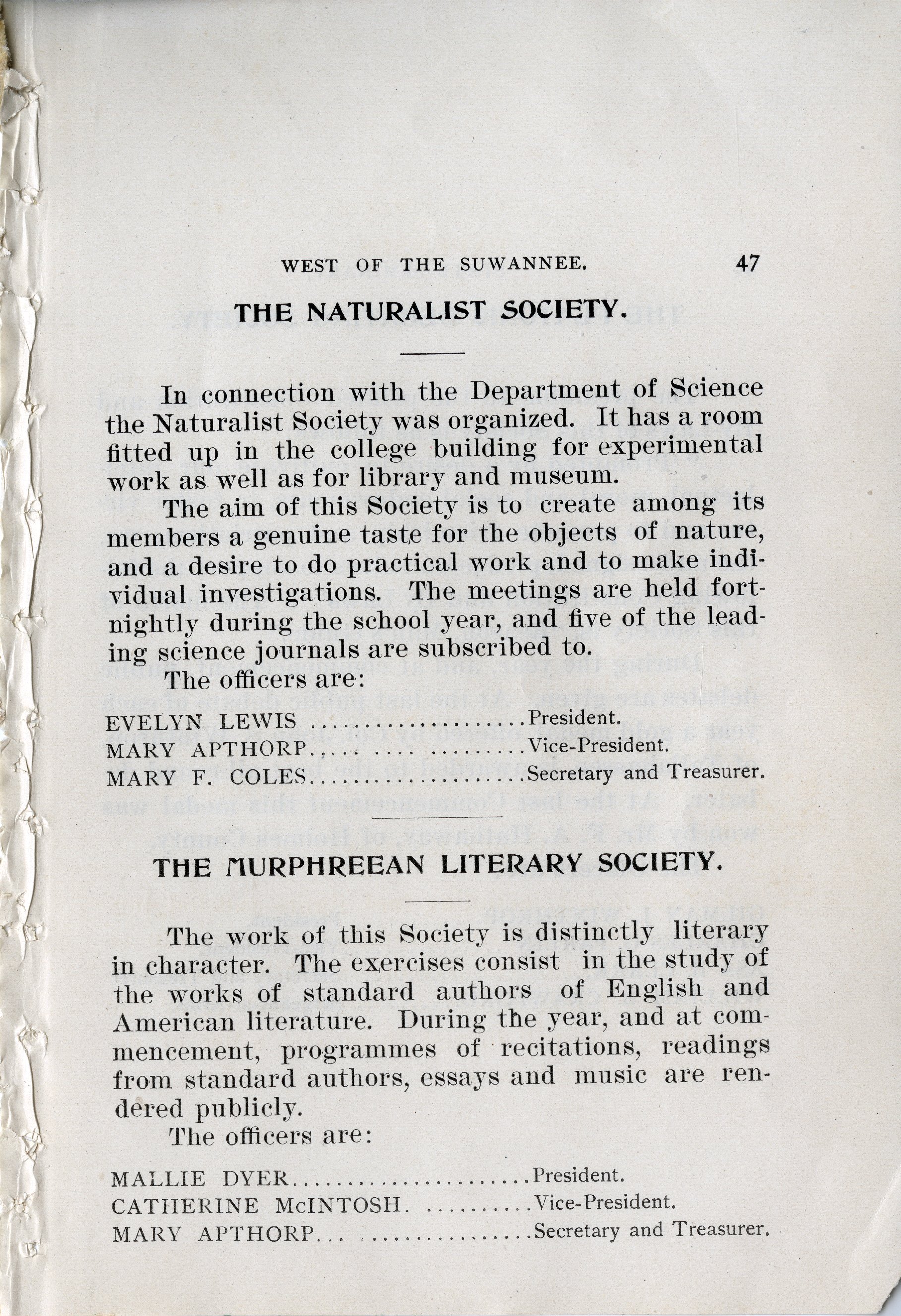 THE MURPHREEAN LITERARY SOCIETY