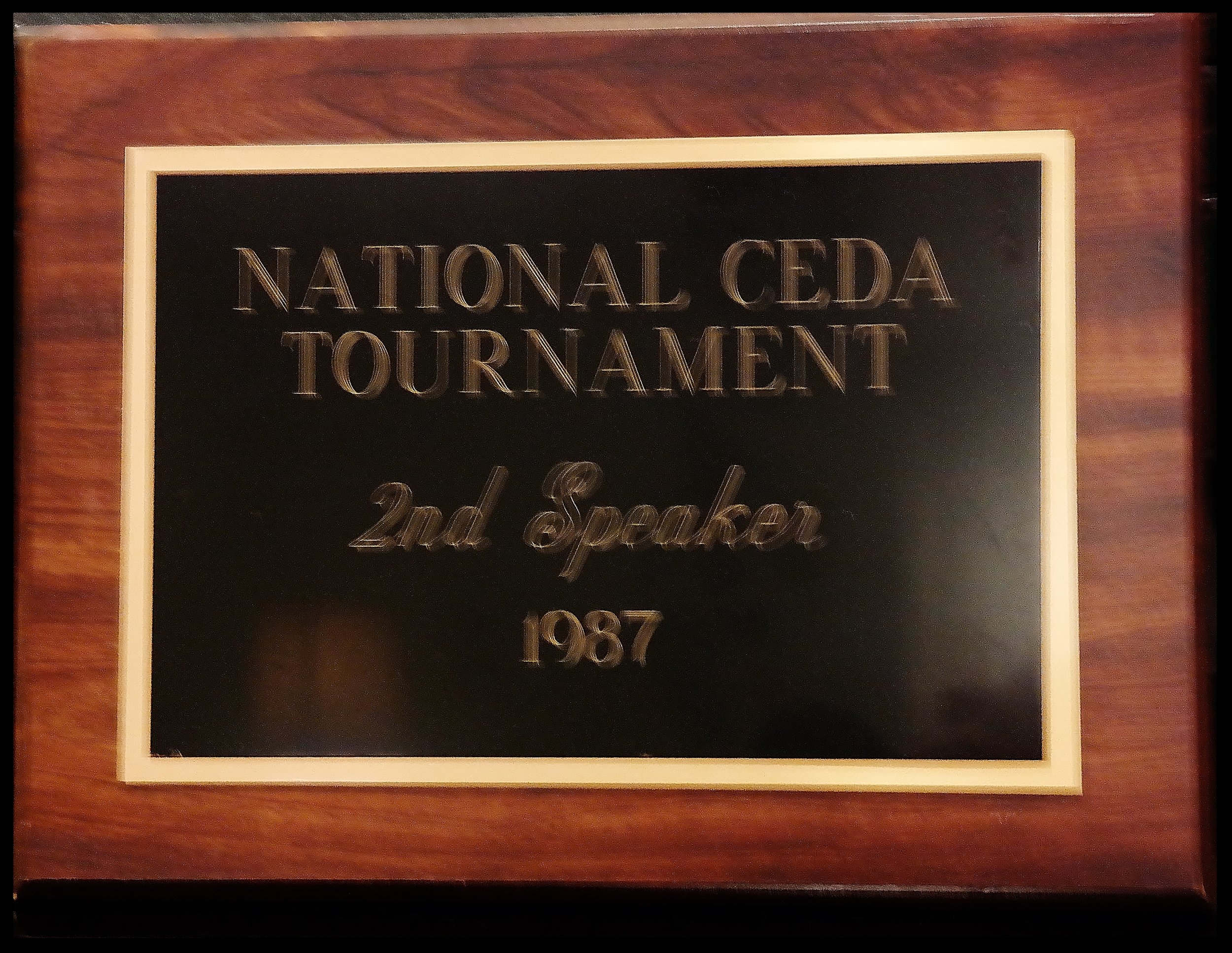 1987 Second Speaker CEDA National Tournament