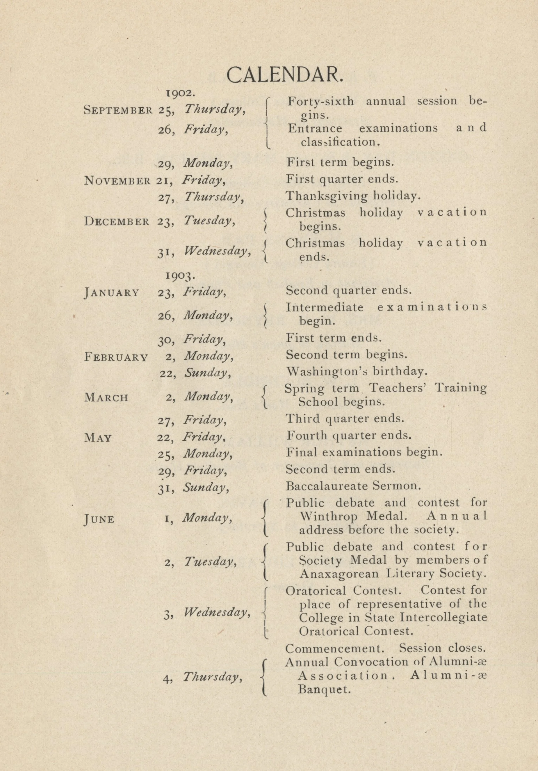 Calendar.