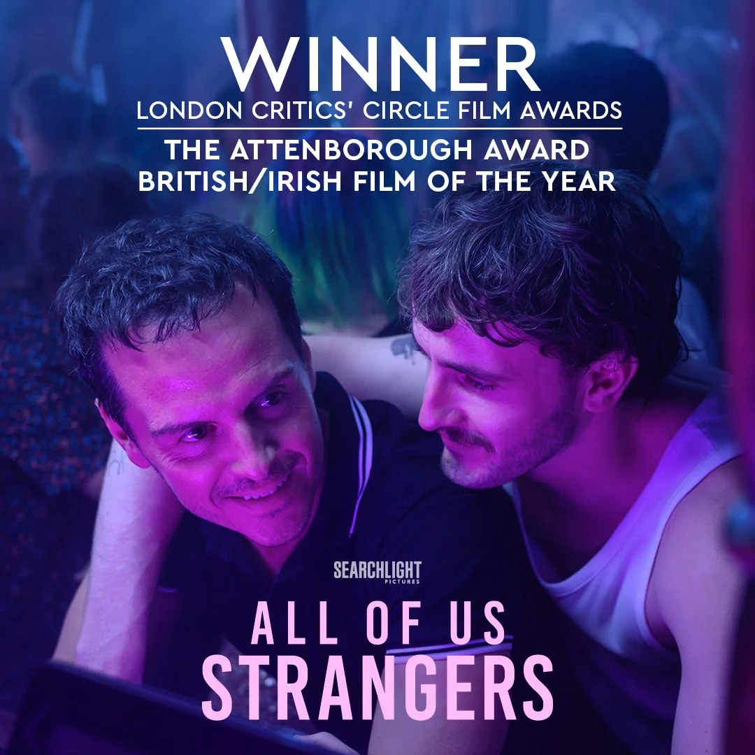 It was a good night for ALL OF US STRANGERS at the London Critics&rsquo; Circle Film Awards last night. @aoustrangers took home the Attenborough award for British/Irish film of the year, Andrew Scott won Best Actor, and Paul Mescal won British/ Irish