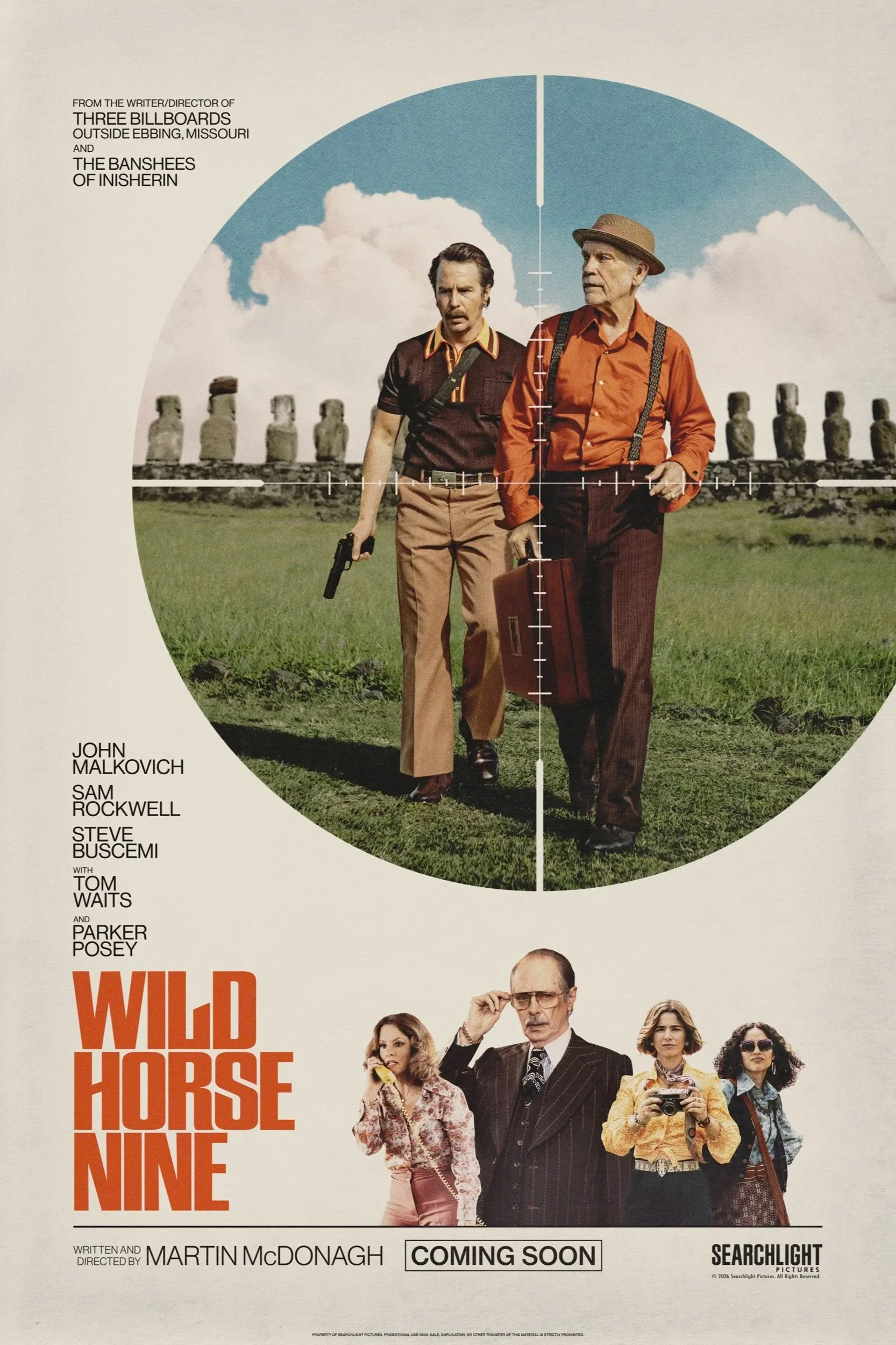 WILD HORSE NINE - COMING SOON - WRITTEN AND DIRECTED BY Martin McDonagh, Starring John Malkovich, Sam Rockwell, Steve Buscemi, Mariana di Girólamo, Ailín Salas, with Tom Waits and Parker Posey