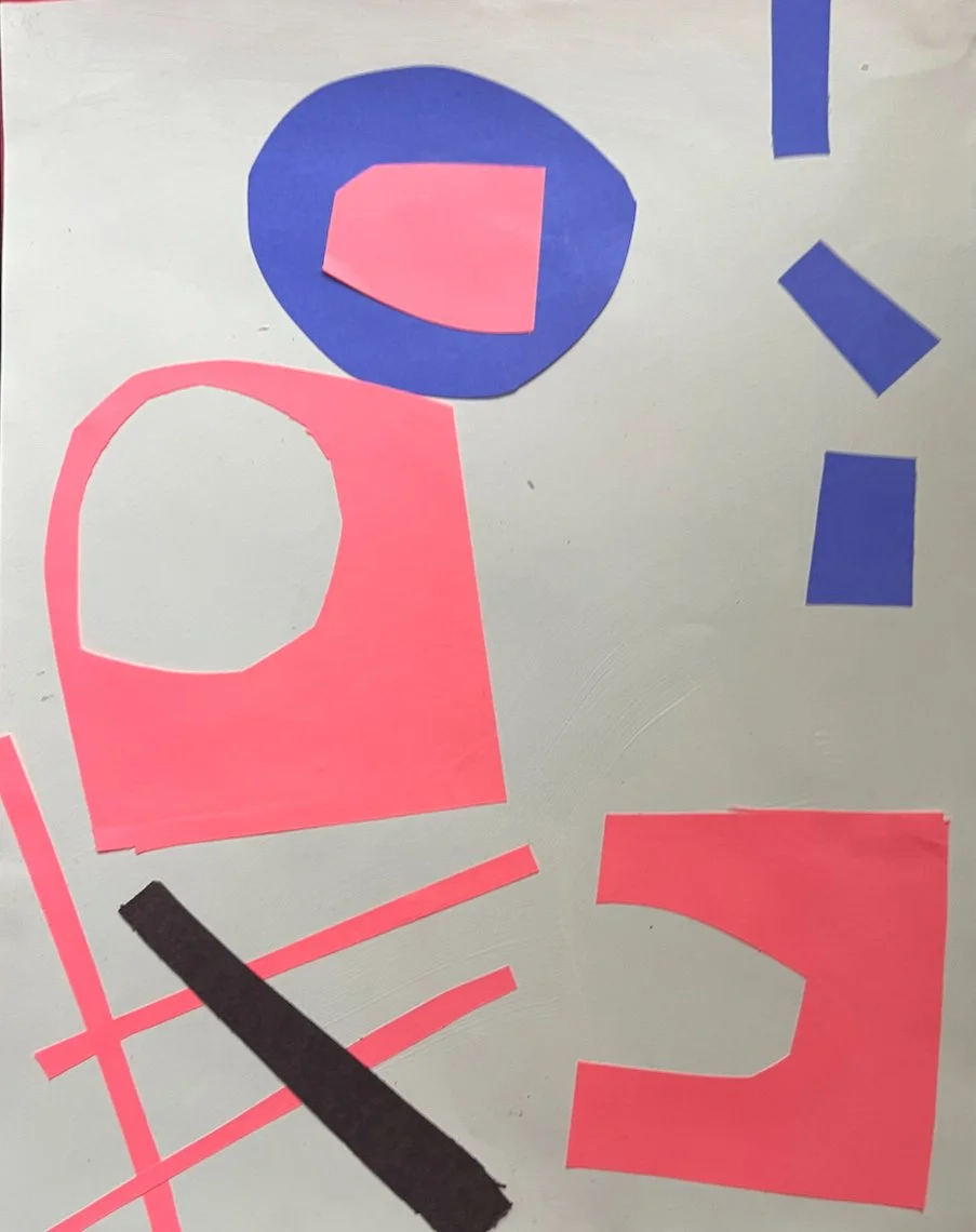 Collage on Paper - Vibrant Geometric