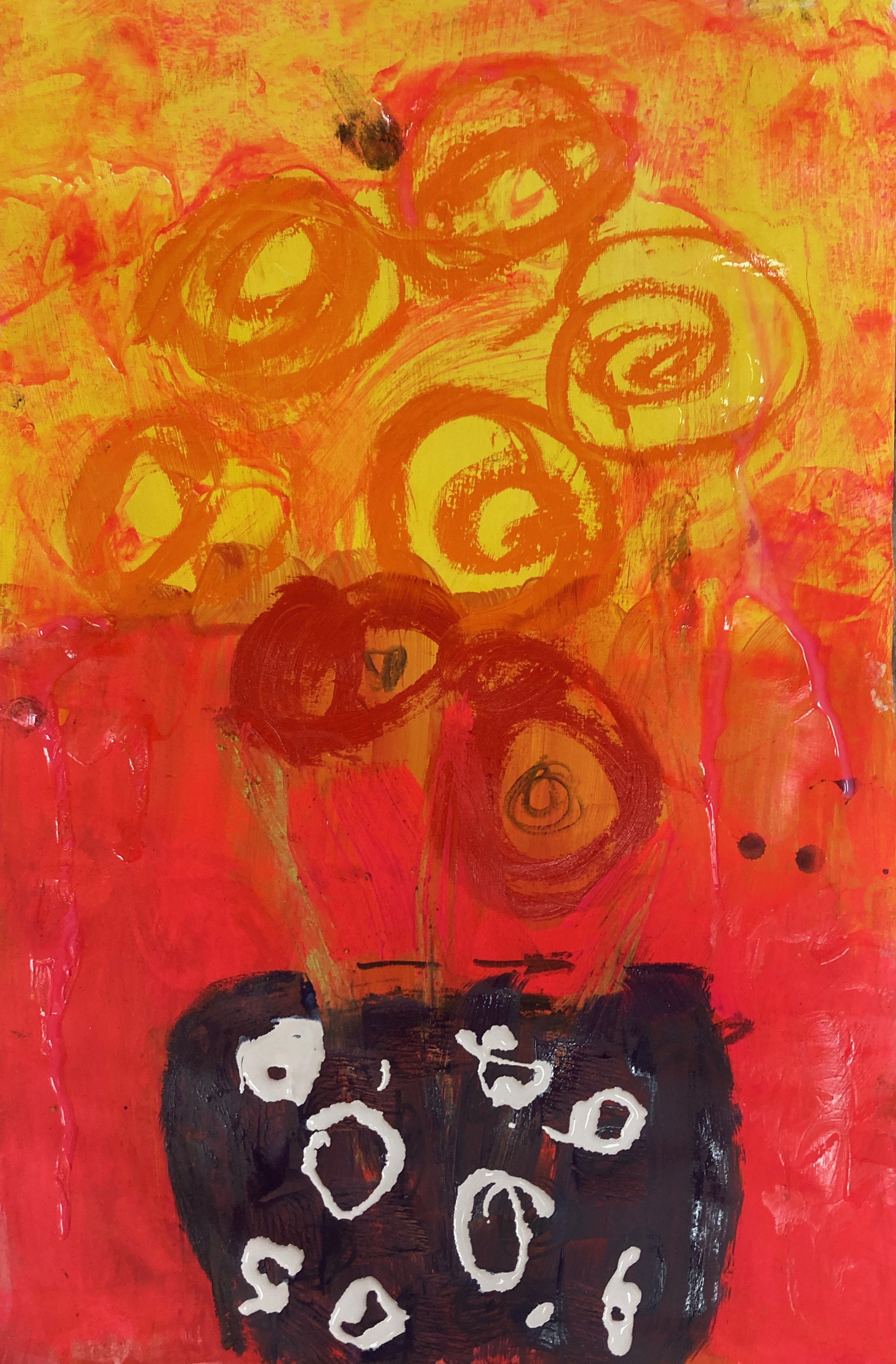 Orange Posies_14x11x1.5_acrylic and oil pastel on paper_IMG_4698.jpg