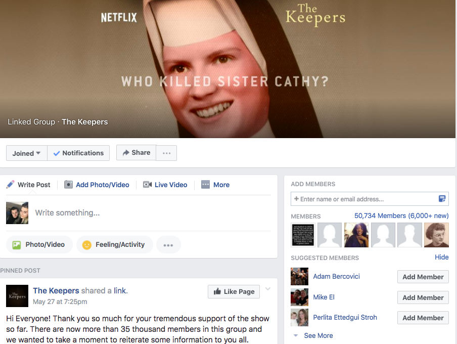 This is the open group on Facebook, which now has more than 40,000 members.