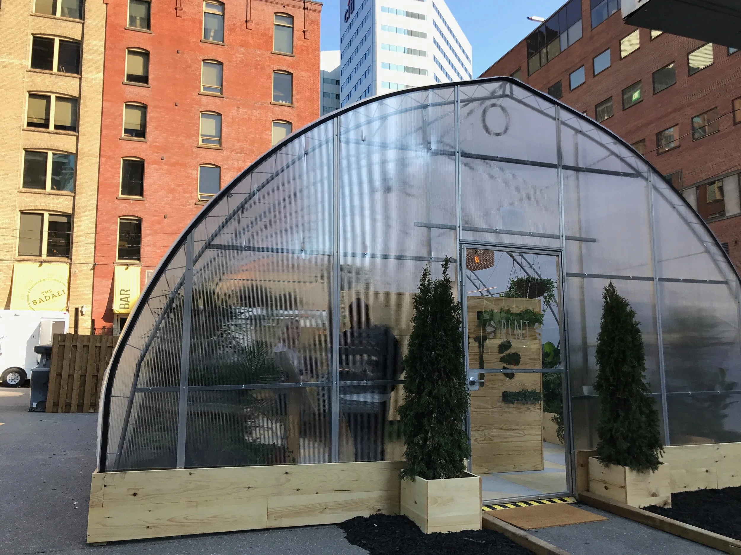 The pop-up greenhouse at Front and Simcoe
