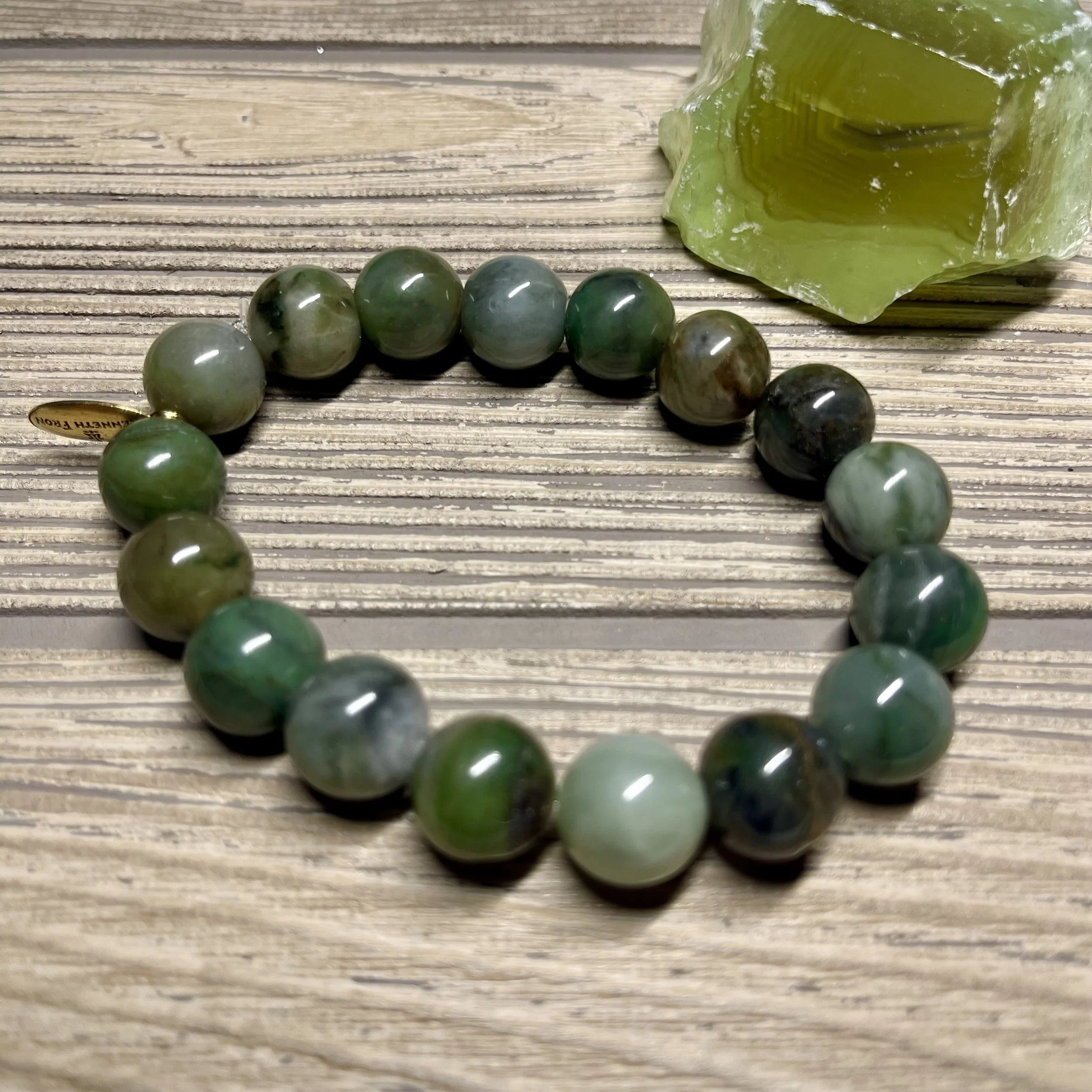 UNISEX - OOAK Genuine Chinese Sinkiang Jade Grade AAA Gemstone Designer Bracelet