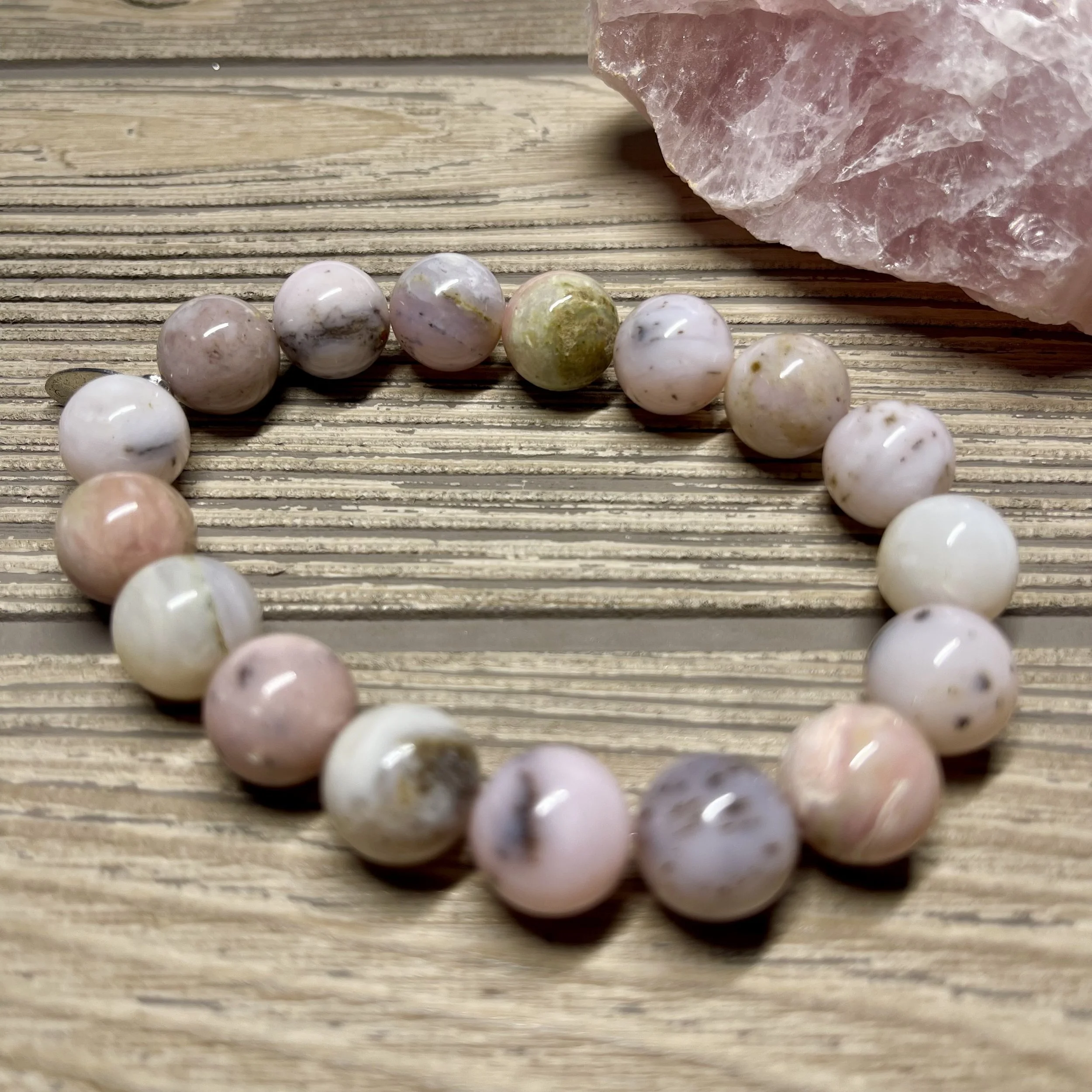 UNISEX - Genuine Light Pink Opal Grade A+ Gemstone Designer Bracelet