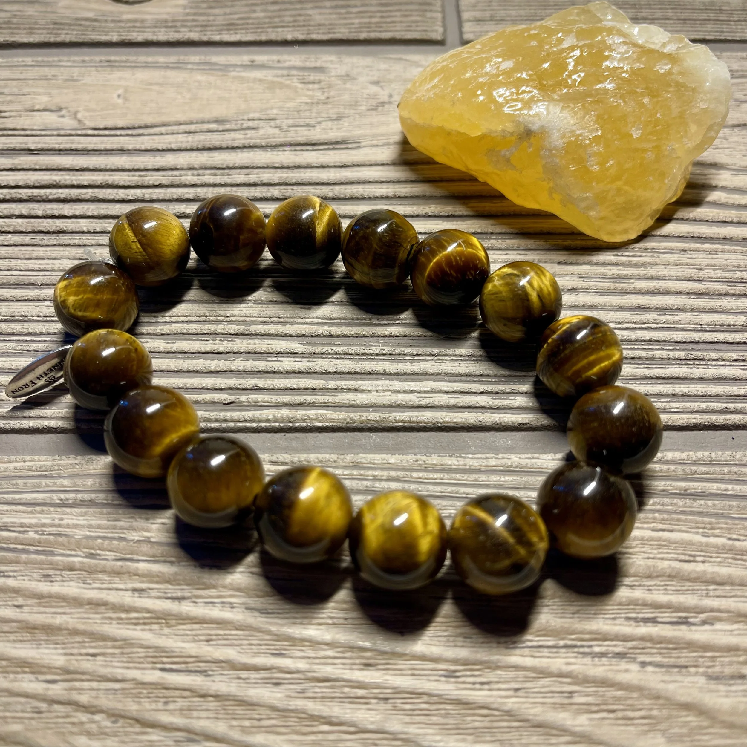 UNISEX - Natural Yellow Tiger Eye Gemstone Designer Bracelet