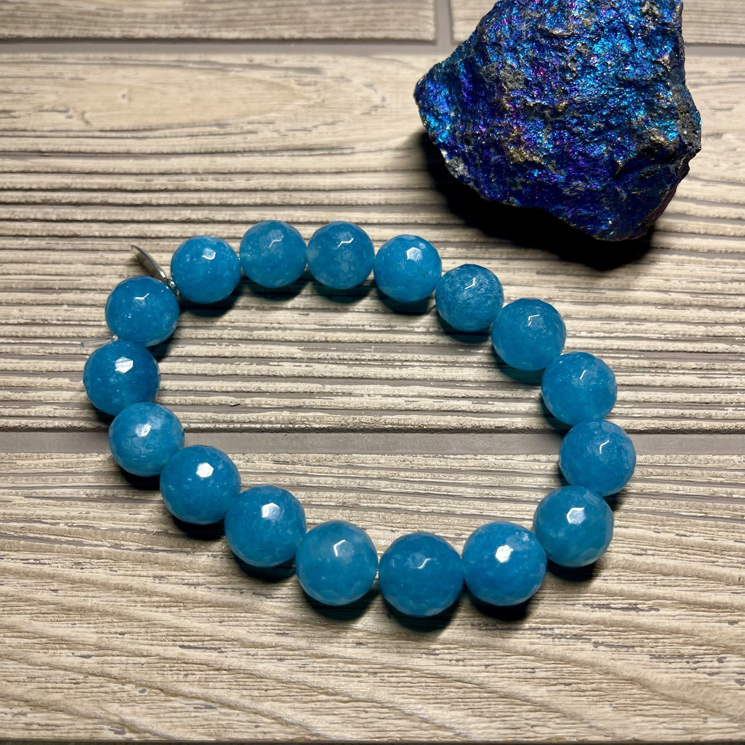 UNISEX - Genuine Faceted Sponge Quartz Gemstone Designer Bracelet