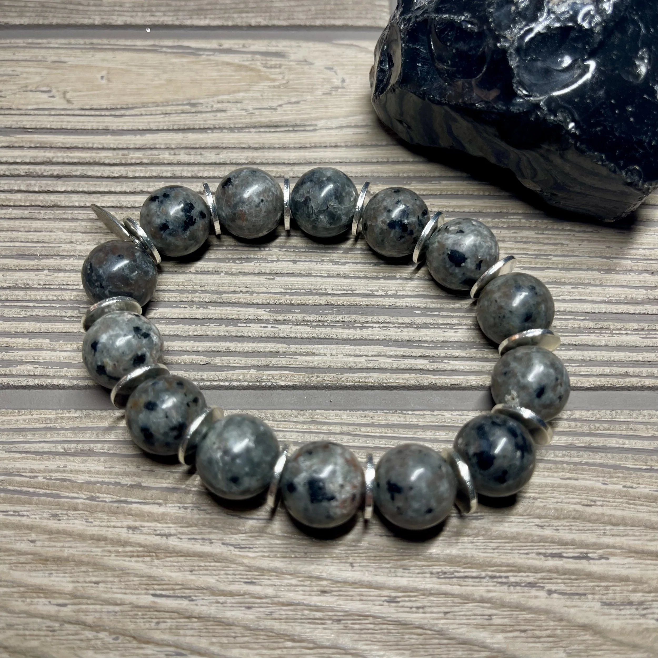 UNISEX - OOAK Genuine Natural Fire Stone Yooperlite Grade AAA Gemstone Designer Bracelet
