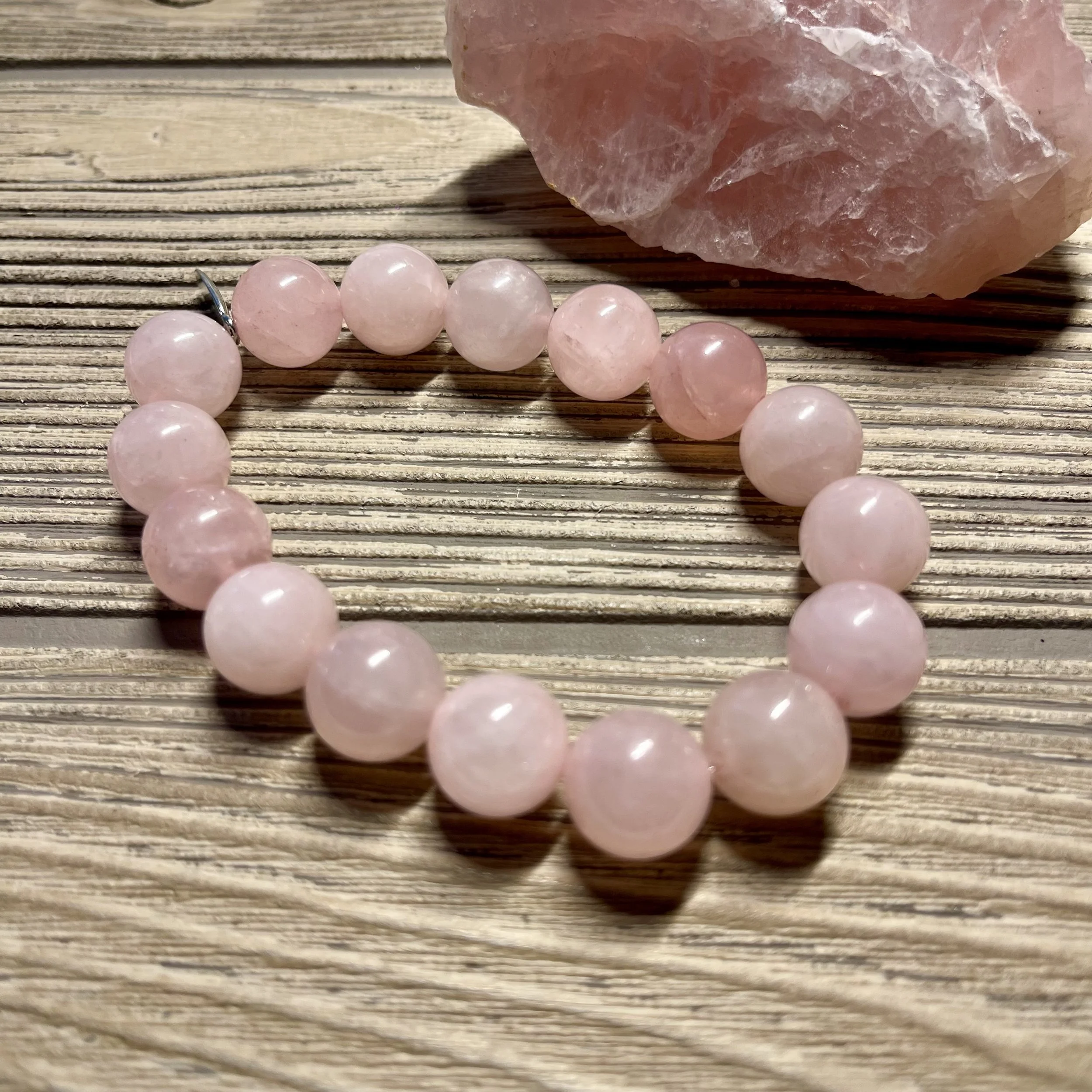 UNISEX - Genuine Pink Rose Quartz Gemstone Designer Bracelet