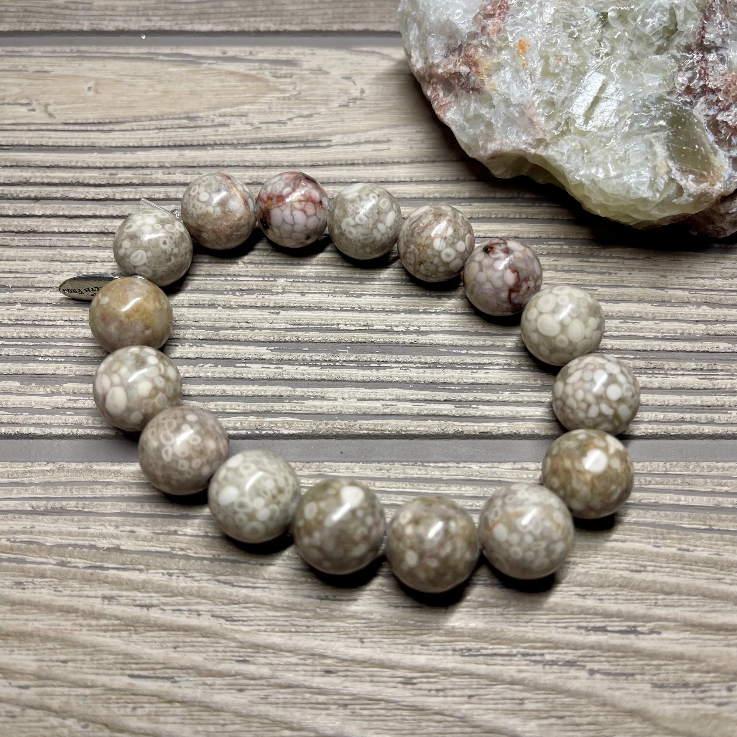 UNISEX - OOAK Natural Light Brown Maifan Stone Grade AA Gemstone Designer Bracelet