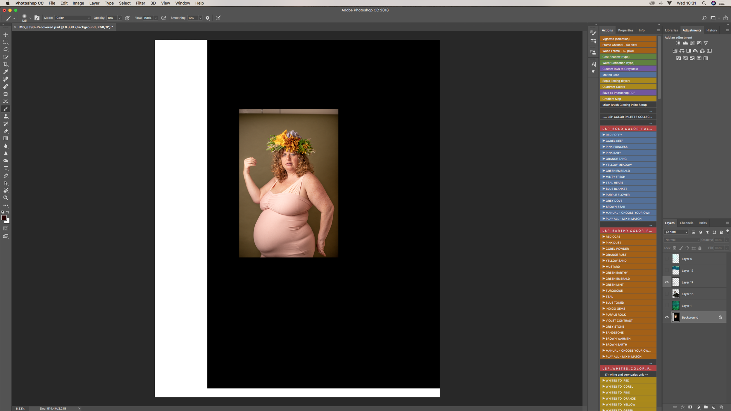 I started off with the original image of the model, and resized the frame to roughly where I wanted her to be in the frame.