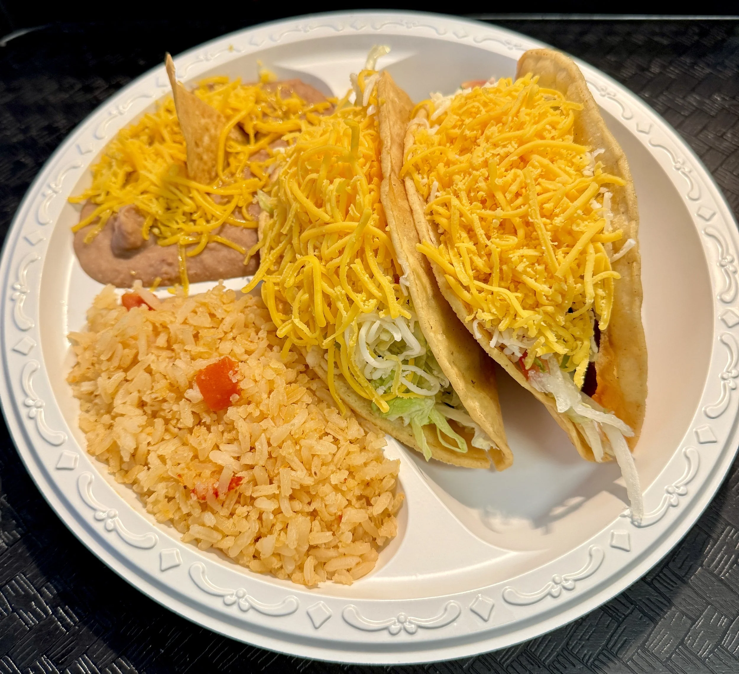 #8 (2) Beef Tacos Combo Plate