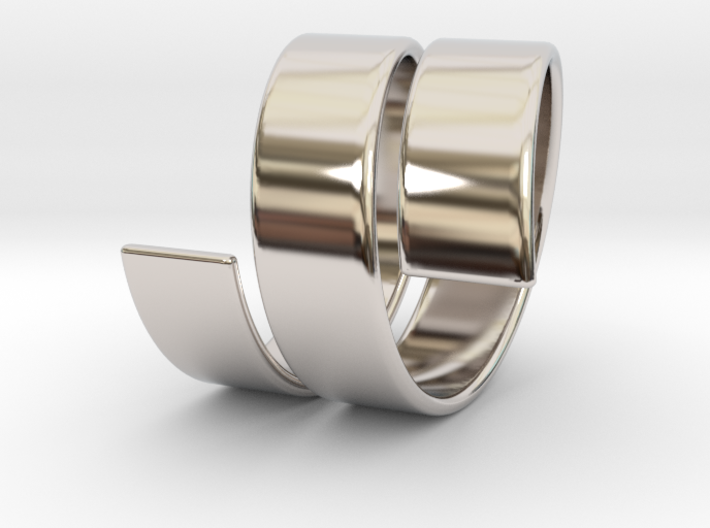 Bypass pathway ring polished silver metal
