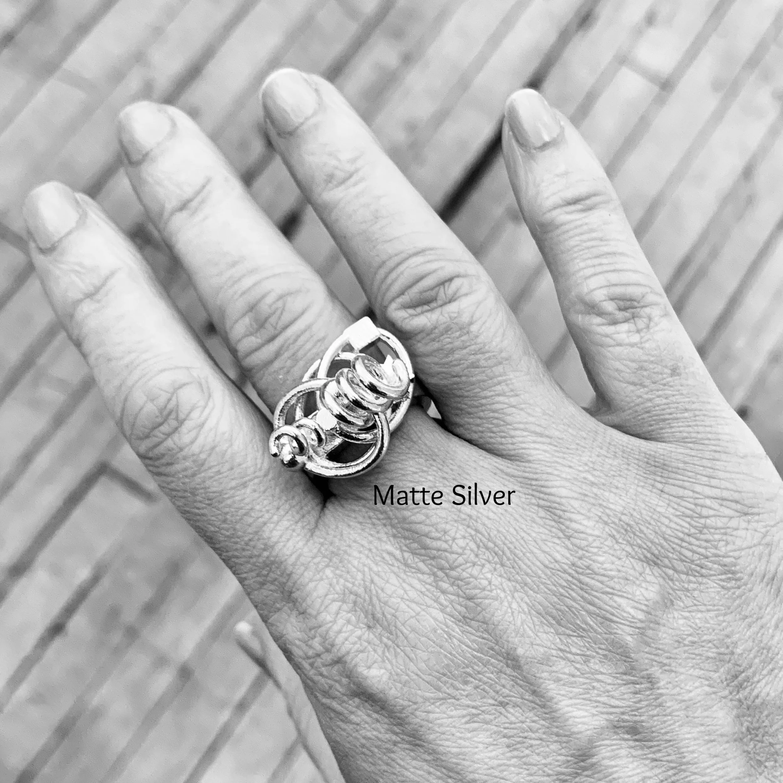 chaos entropy statement bold intentional unique design reminder ring