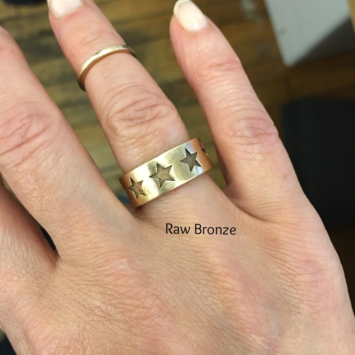 5 star engraved band with engraved empowerment intentional ring