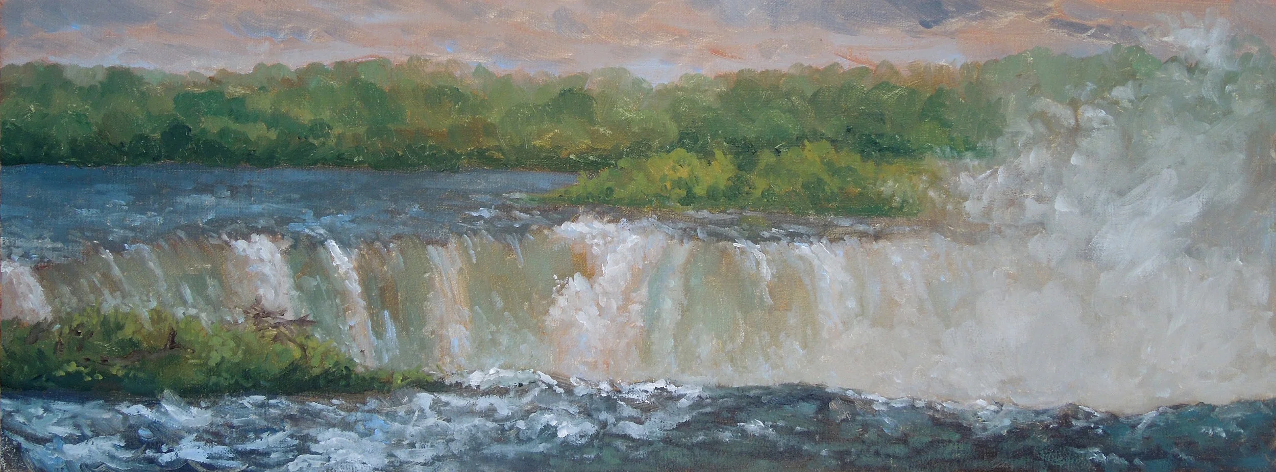    Horseshoe Falls, Niagara Falls State Park, NY  , 2015 oil on linen 7x12"  Inspired by Frederic Church  