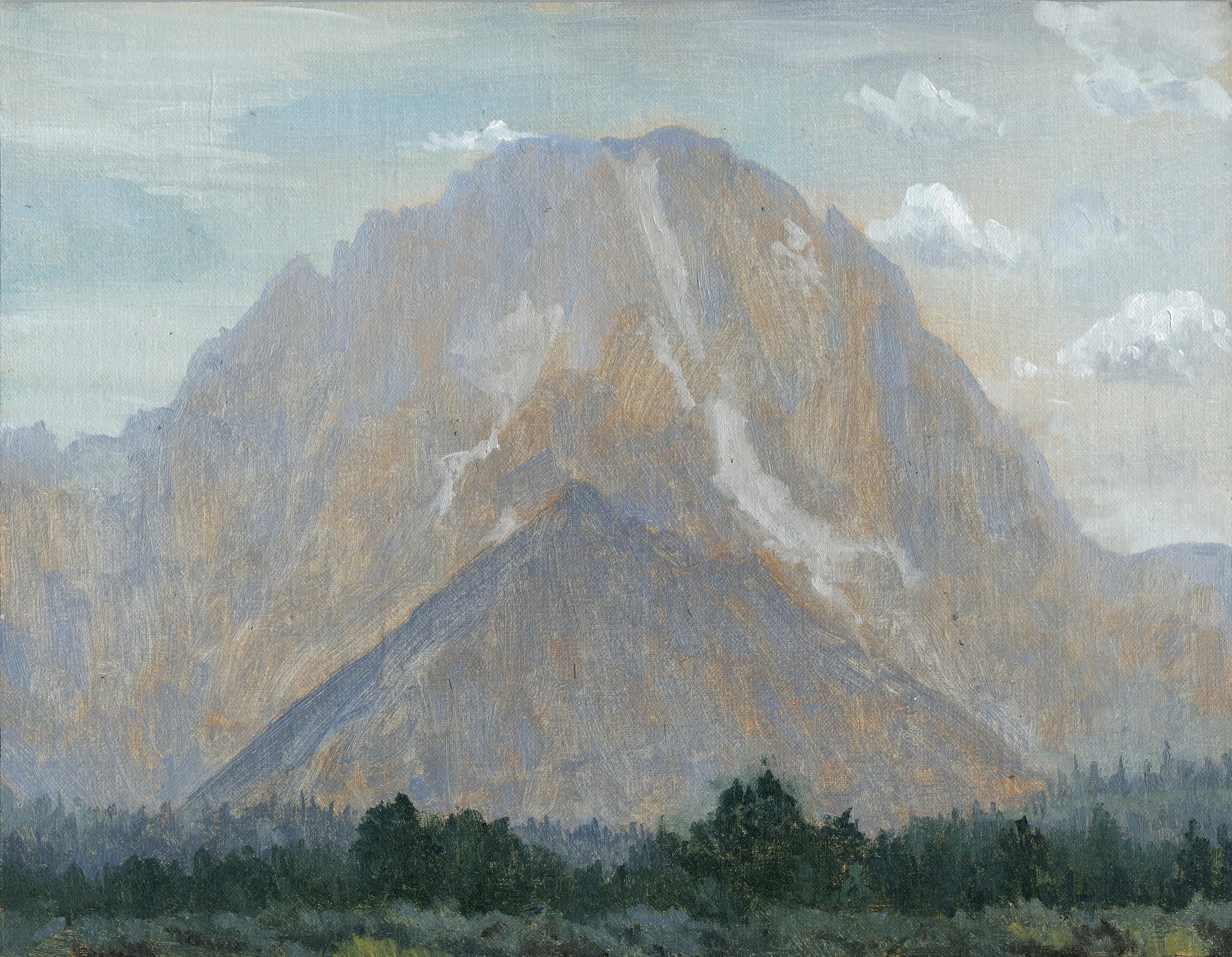    Mount Moran, Grand Tetons National Park, WY  , 2015 oil on linen 8" x 10"  Inspired by Thomas Moran  